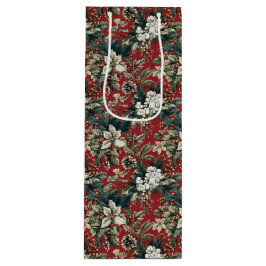 Red Traditional Christmas Floral and Pinecone 