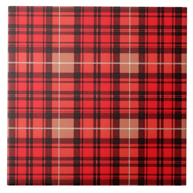 Red Traditional Play Tartan Trendig Collection Kakelplatta (Framsidan)