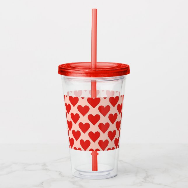 Red, traditional Valentine's day heart Take Away Mugg (Framsida)