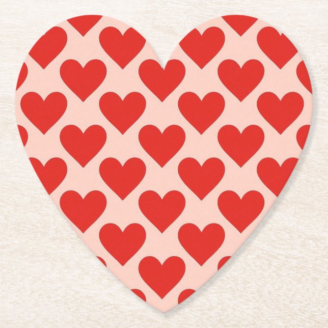 Red, traditional Valentine's day heart Underlägg Papper (Framsida)
