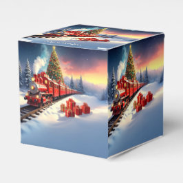 Red Train Christmas Tree Holiday Favor Box Presentaskar
