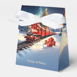 Red Train Christmas Tree Holiday Gift Box Presentaskar