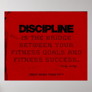 Red Trasa Black Thread Fitness Discipline Poster