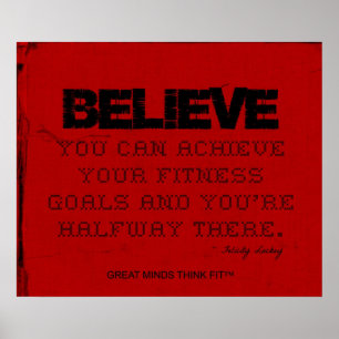 Red Trasa Black Thread Fitness Poster