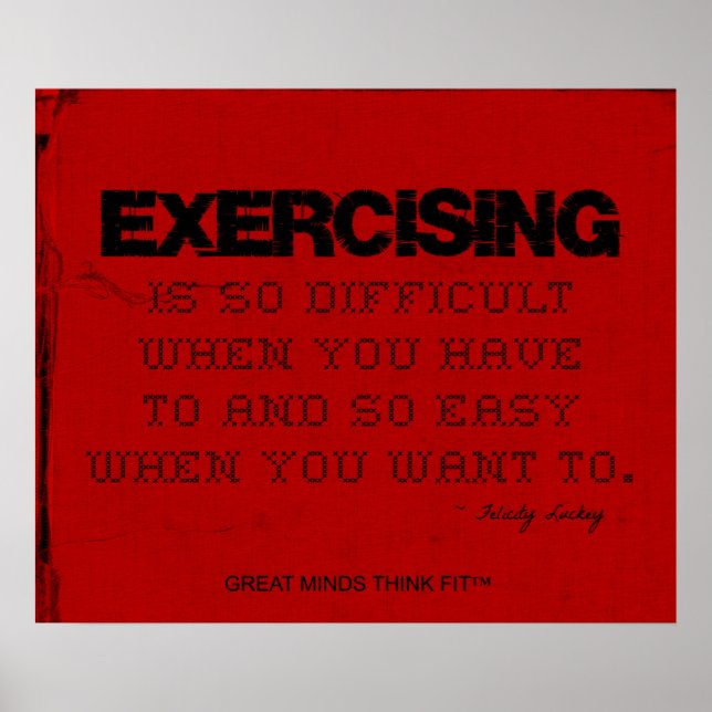 Red Trasa Black Thread Fitness-träning Poster (Framsidan)