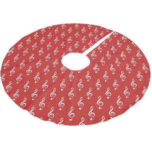 Red Treble Clef Musical jul Singer Julgransmatta Borstad Polyester