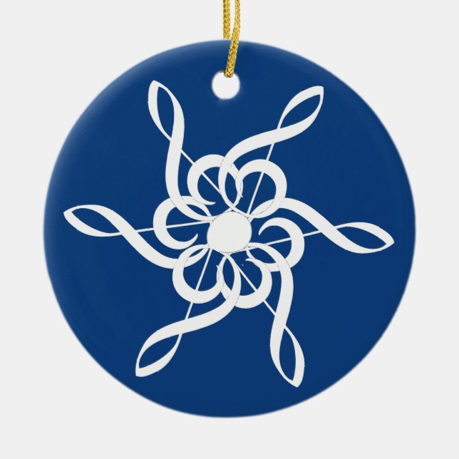 Red Treble Clef Snowflake Musical Ornament (Framsidan)