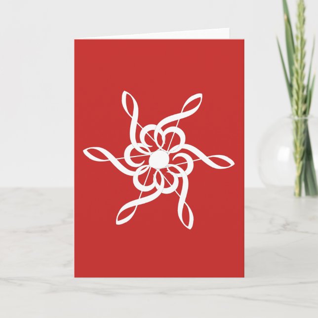 Red Treble Snowflake Musical Blank Kort (Framsida)