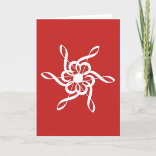 Red Treble Snowflake Musical Blank Kort