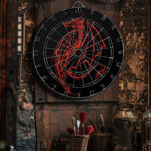 Red Tribal Dragon Black Darttavla