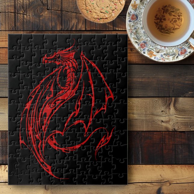 Red Tribal Dragon Black Pussel (Skapare uppladdad)