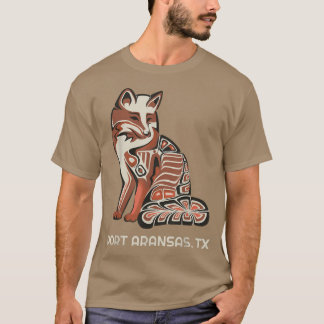 Red Tribal Fox Aransas Native American Artwork Sty T Shirt