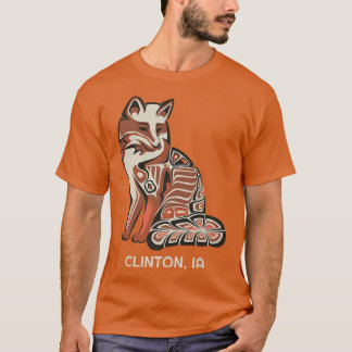 Red Tribal Fox Clinton Native American ArtworkT-Sh T Shirt
