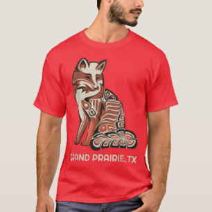 Red Tribal Fox Grand Prairie Native American Artwo T Shirt