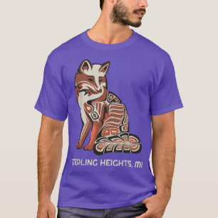 Red Tribal Fox Sterling Heights Native American Ar T Shirt