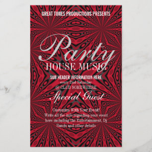 Red Tribal Funky Party Music Klubb Event Flyer