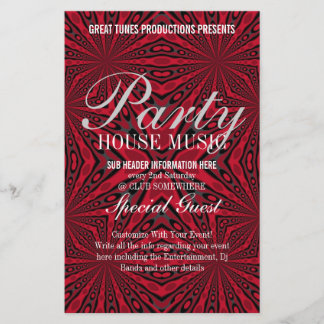 Red Tribal Funky Party Music Klubb Event Flyer