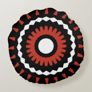 Red Tribal Mandala Rund Kudde