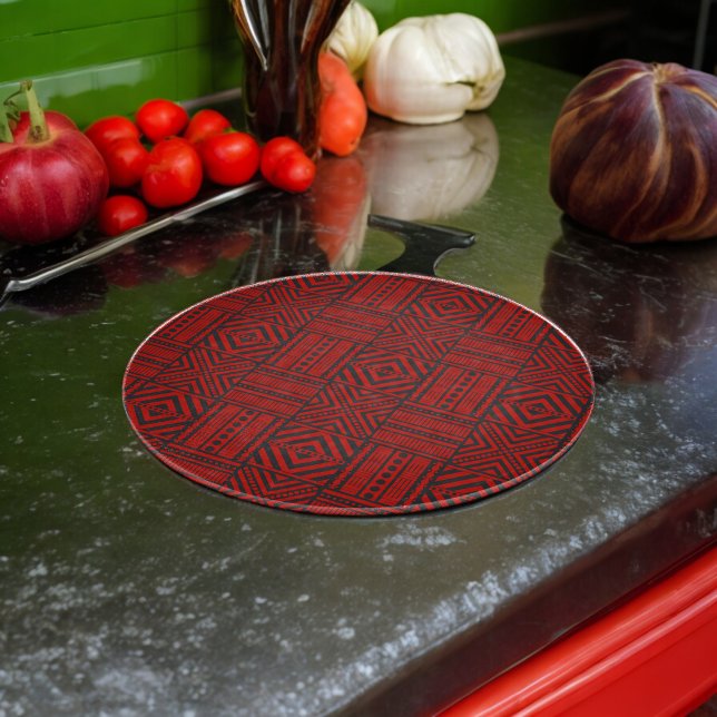 Red Tribal Mönster Art (Chopping Board)