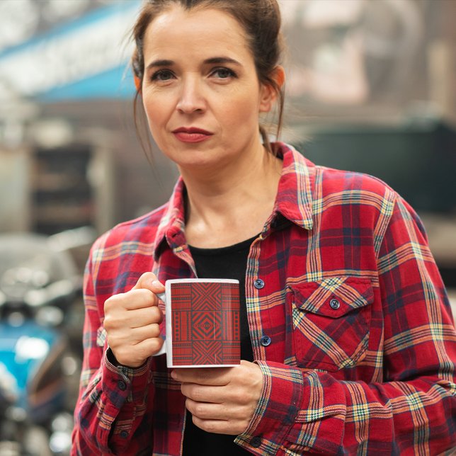 Red Tribal Mönster Art Kaffemugg (Mugs and cups)