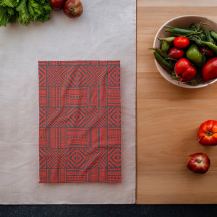 Red Tribal Mönster Art Kökshandduk