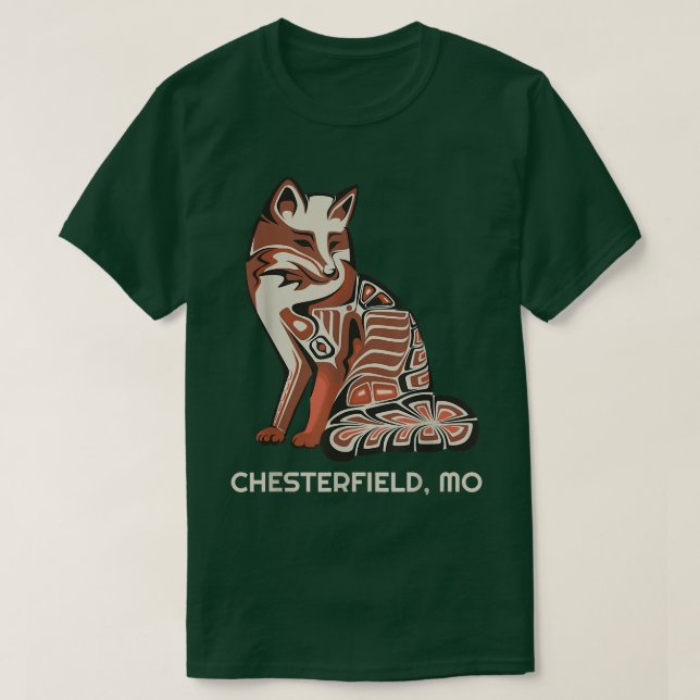 Red Tribal of Chesterfield Native American Artwork T Shirt (Design framsida)