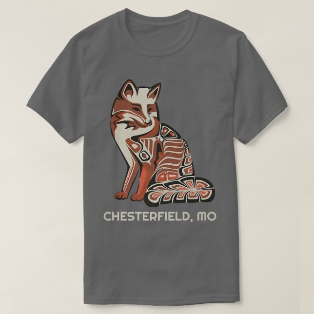 Red Tribal of Chesterfield Native American Artwork T Shirt (Design framsida)
