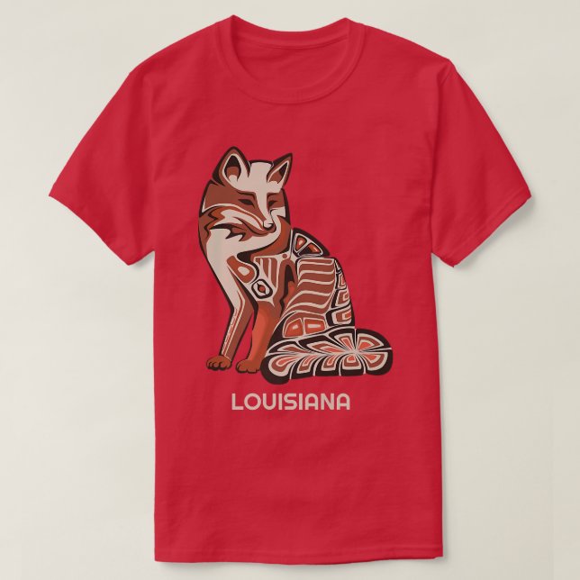 Red Tribal of Louisiana Native American Artwork T Shirt (Design framsida)