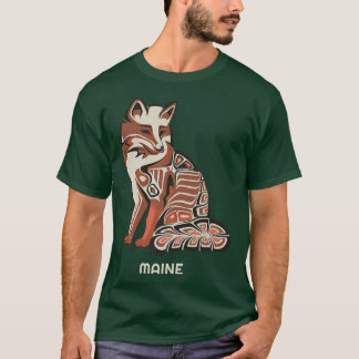 Red Tribal of Maine Native American Artwork Stil T Shirt
