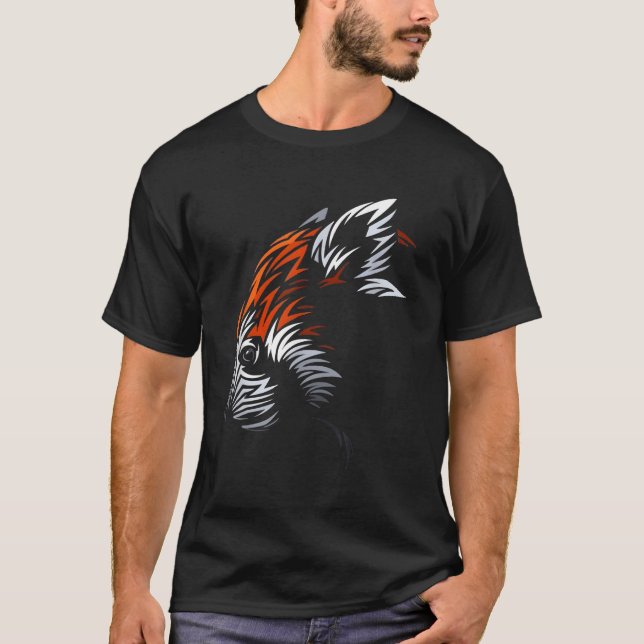Red Tribal Panda T Shirt (Framsida)