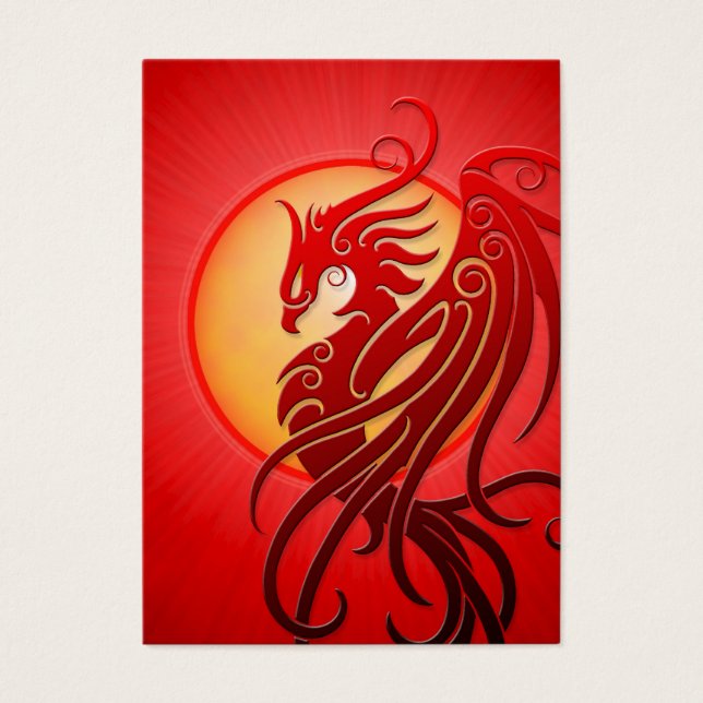 Red Tribal Phoenix Visitkort (Framsidan)
