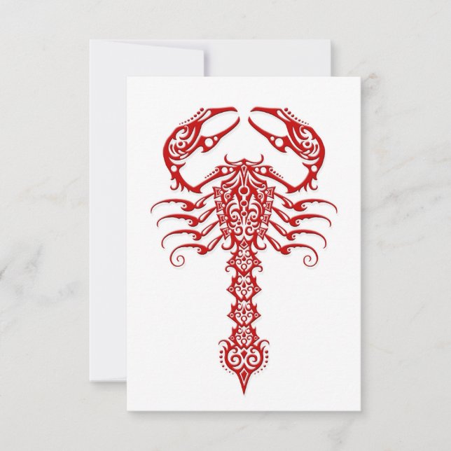 Red Tribal Scorpion on White (Framsida)