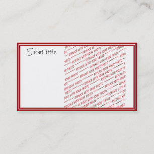 Red Trimmad Template - Lägg till ett foto Visitkort