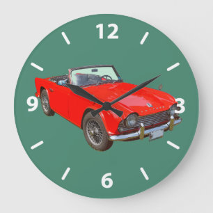 Red Triumph Tr4-konvertibel sportbil Stor Klocka