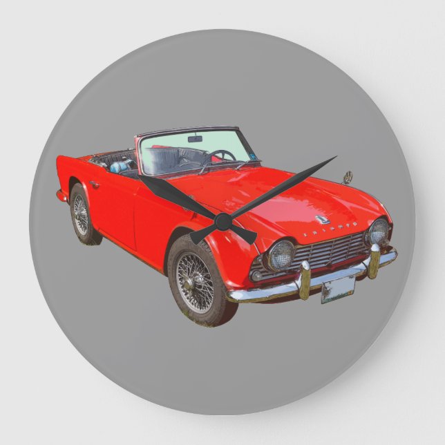 Red Triumph Tr4-konvertibel sportbil Stor Klocka (Framsida)
