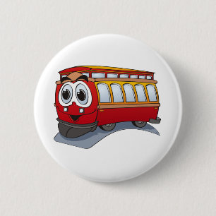 Red Trolley-Tecknad Knapp