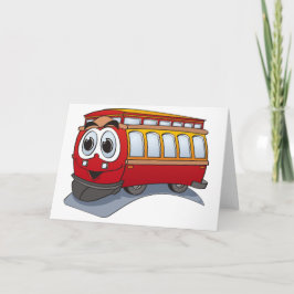 Red Trolley-Tecknad Kort