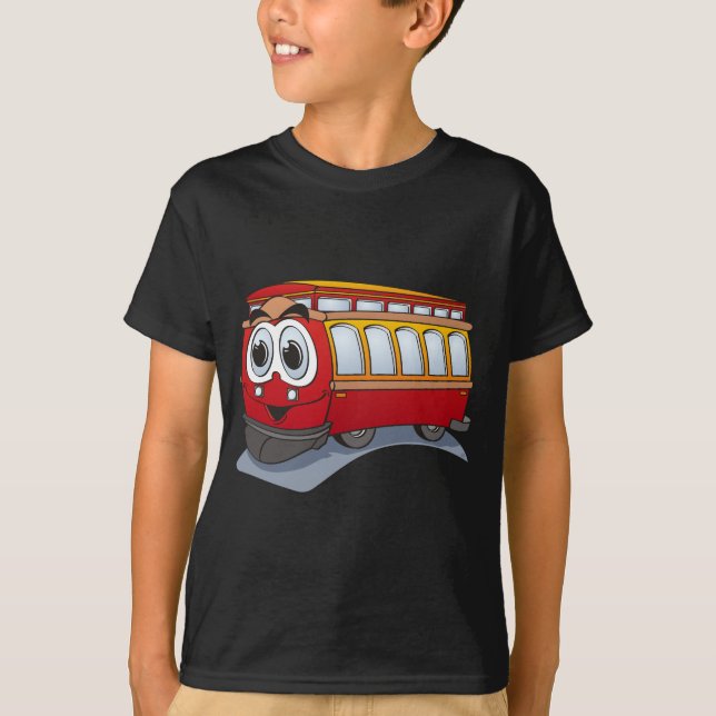 Red Trolley-Tecknad T-shirt (Framsida)