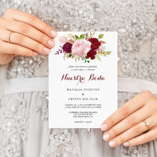 Red Tropical och Romantic Spain Bröllop Inbjudningar