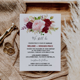 Red Tropical och Romantic Vow Renewal Inbjudningar