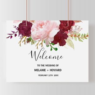 Red Tropical och Romantic Welcome Bröllop Poster
