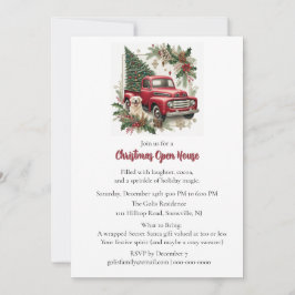Red Truck Christmas Open House Invitation Inbjudningar