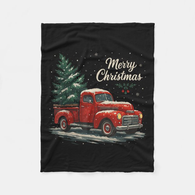 Red Truck Christmas Pajamas Shirt, Xmas Family Mat Fleecefilt (Framsidan)