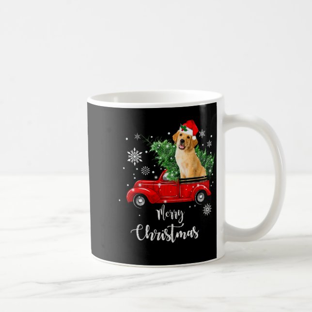 Red Truck Merry Christmas Tree Golden Retriever Ch Kaffemugg (Höger)