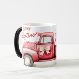 Red Truck Valentines Magisk Mugg