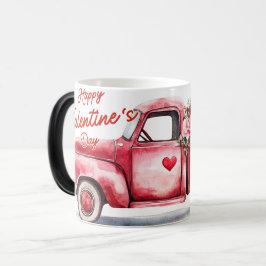 Red Truck Valentines Magisk Mugg