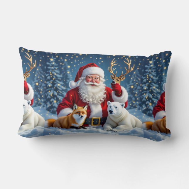 Red Truck with Tree Christmas Throw Pillow Lumbarkudde (Baksida)