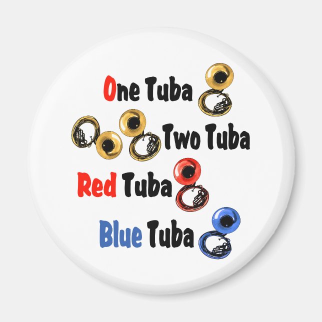Red Tuba Blue Tuba Magnet (Framsidan)