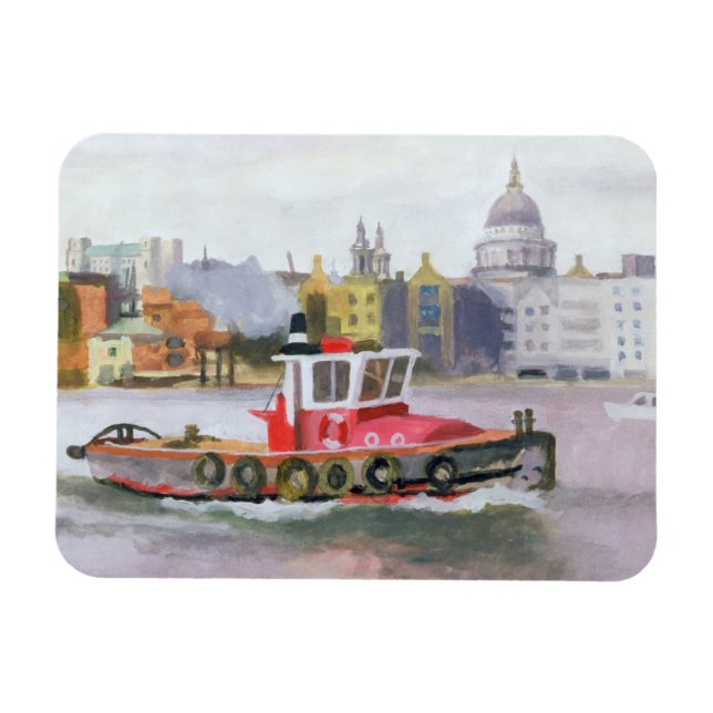 Red Tug förbi St. Pauls 1996 Magnet (Horisontell)