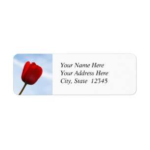 Red Tulip-adressetikett Returadress Etikett